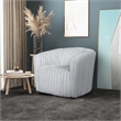 Farleigh Living Room Round Back Soft Plush Fabric Swivel Chair in Light Gray