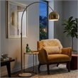 Luminous Elegance Long Arm White Marble&Metal Floor Lamp