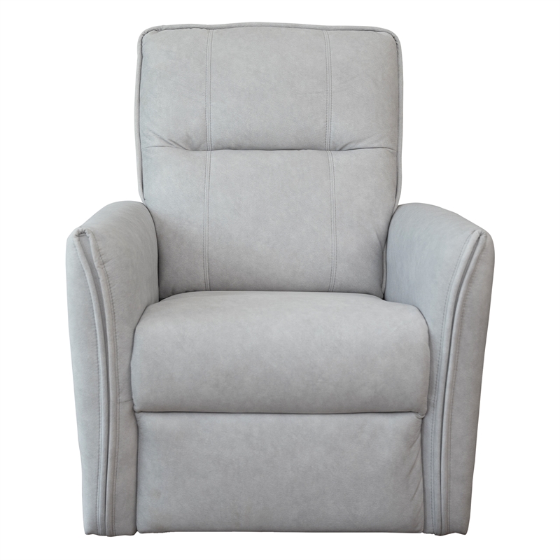 LuxeRelax Mid-Century Modern Gray Suede Electric Power Recliner
