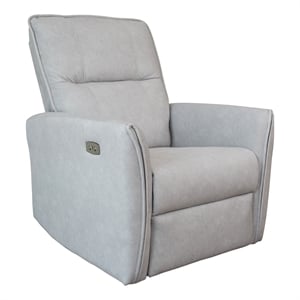 LuxeRelax Mid-Century Modern Gray Suede Electric Power Recliner