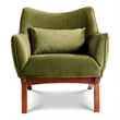 Gatsby Mid Century Furniture Style Comfy Velvet Accent Armchair in Olive Green