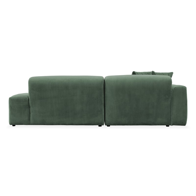 Chapman Corduroy Fabric Living Room L-Shaped Left Sectional Sofa in Green