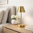 Lumina Rechargeable Plated Brass LED Metal Table Lamp