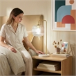 Brilliant Glow Clear Glass White Marble Table Lamp
