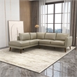 Paisley Genuine Leather L-Shaped Pillow Back Left-Facing Sectional in Cream