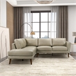 Paisley Genuine Leather L-Shaped Pillow Back Left-Facing Sectional in Cream