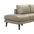Paisley Genuine Leather L-Shaped Pillow Back Left-Facing Sectional in Cream