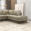 Paisley Genuine Leather L-Shaped Pillow Back Right-Facing Sectional in Cream