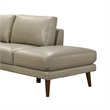 Paisley Genuine Leather L-Shaped Pillow Back Right-Facing Sectional in Cream