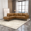 Paisley Genuine Leather L-Shaped Pillow Back Left-Facing Sectional in Tan