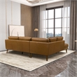 Paisley Genuine Leather L-Shaped Pillow Back Left-Facing Sectional in Tan