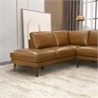 Paisley Genuine Leather L-Shaped Pillow Back Left-Facing Sectional in Tan