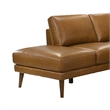 Paisley Genuine Leather L-Shaped Pillow Back Left-Facing Sectional in Tan