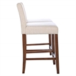 Orion Modern Solid Wood Beige Fabric Upholstered Comfy Counter Chair