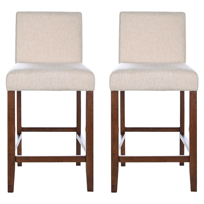 Orion Modern Solid Wood Beige Fabric Upholstered Comfy Counter Chair