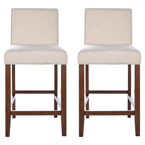Orion Modern Solid Wood Beige Fabric Upholstered Comfy Counter Chair