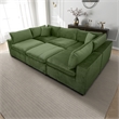Fremont Mid Century Modern Modular Olive Green Velvet Comfy Sectional Couch