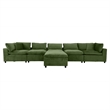 Fremont Mid Century Modern Modular Olive Green Velvet Comfy Sectional Couch
