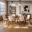 Praestigia Italian Style Solid Wood Linen Fabric Upholstered Chair in Beige