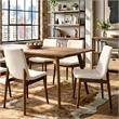 Praestigia Italian Style Solid Wood Linen Fabric Upholstered Chair in Beige