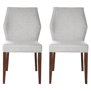 Mira Modern Solid Wood Linen Fabric Upholstered Comfort Dining Chair in Gray