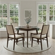 Nami Japandi Style Solid Wood Linen Fabric Upholstered Dining Chair in Beige