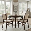 Nami Japandi Style Solid Wood Linen Fabric Upholstered Dining Chair in Beige