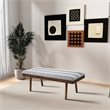 Asya Mid-Century Modern Light Gray Boucle Fabric Upholstered Bench