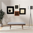 Asya Mid-Century Modern Light Gray Boucle Fabric Upholstered Bench