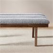 Asya Mid-Century Modern Light Gray Boucle Fabric Upholstered Bench