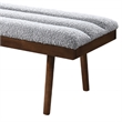 Asya Mid-Century Modern Light Gray Boucle Fabric Upholstered Bench