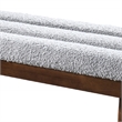 Asya Mid-Century Modern Light Gray Boucle Fabric Upholstered Bench