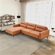 Narvik Cognac Tan Leather Left-Facing Living Room Corner Sectional Sofa