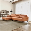 Narvik Cognac Tan Leather Left-Facing Living Room Corner Sectional Sofa