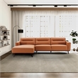 Narvik Cognac Tan Leather Left-Facing Living Room Corner Sectional Sofa