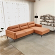 Narvik Cognac Tan Leather Right-Facing Living Room Corner Sectional Sofa