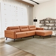Narvik Cognac Tan Leather Right-Facing Living Room Corner Sectional Sofa