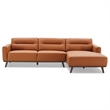 Narvik Cognac Tan Leather Right-Facing Living Room Corner Sectional Sofa