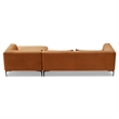 Saviola Burnt Orange Velvet Japandi Style Living Room Corner Sectional Sofa