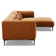 Saviola Burnt Orange Velvet Japandi Style Living Room Corner Sectional Sofa