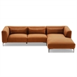 Saviola Burnt Orange Velvet Japandi Style Living Room Corner Sectional Sofa