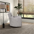 Tenley Microsuede Fabric Linen Swivel Gliding Power Recliner in Latte