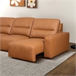Harlow Genuine Leather Triple Power Convertible Sofa / Sofa Bed in Cognac Tan