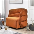 Astra Mid-Century Modern Velvet Upholstered Swivel Chair in Burnt Orange