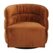 Astra Mid-Century Modern Velvet Upholstered Swivel Chair in Burnt Orange