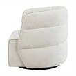 Astra Mid-Century Modern Velvet Upholstered Swivel Chair in Cream