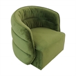 Astra Mid-Century Modern Velvet Upholstered Swivel Chair in Green