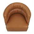 Astra Mid-Century Modern Leather Upholstered Swivel Chair in Tan