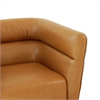 Aileen Mid-Century Modern Leather Upholstered Swivel Chair in Tan
