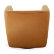 Aileen Mid-Century Modern Leather Upholstered Swivel Chair in Tan